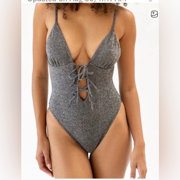 Dippin' Daisy's Other - Dippin' Daisy's Mercury One Piece Swimsuit Sparkle Black beach resort Sz L NWT